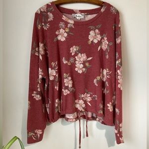4/$15 Moondance  Maroon Floral Top XL